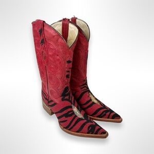 LAGARTO Y2K zebra print stingray western boots